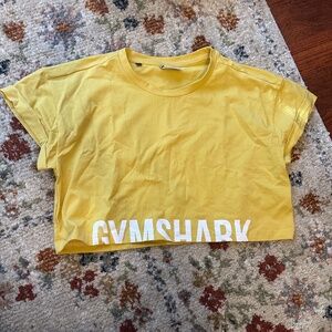 Yellow Gymshark. crop top,  size small, never worn